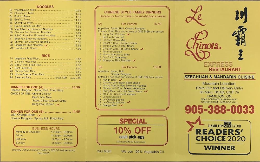 Le Chinois Express Menu image 2