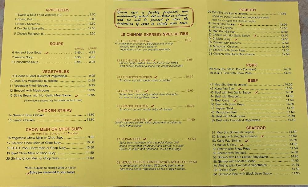 Le Chinois Express Menu image 4